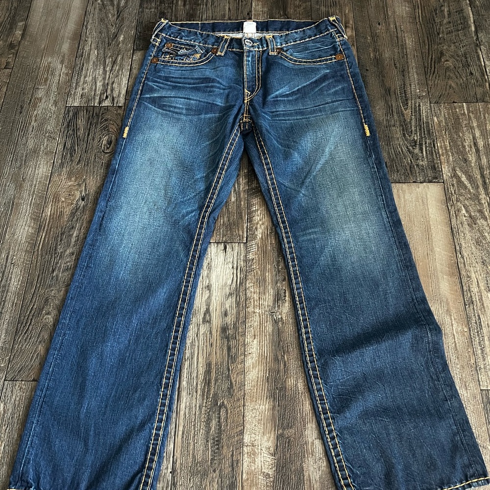 True Religion Relaxed Fit Blue Jeans